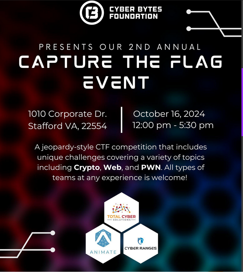 The Cyber Bytes Foundation’s 2nd Annual October Capture the Flag Event